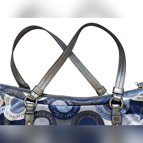 Coach Rare Alexanda Satchel Handbag, Circular Logo Print, Like New! - Picture 4 of 9